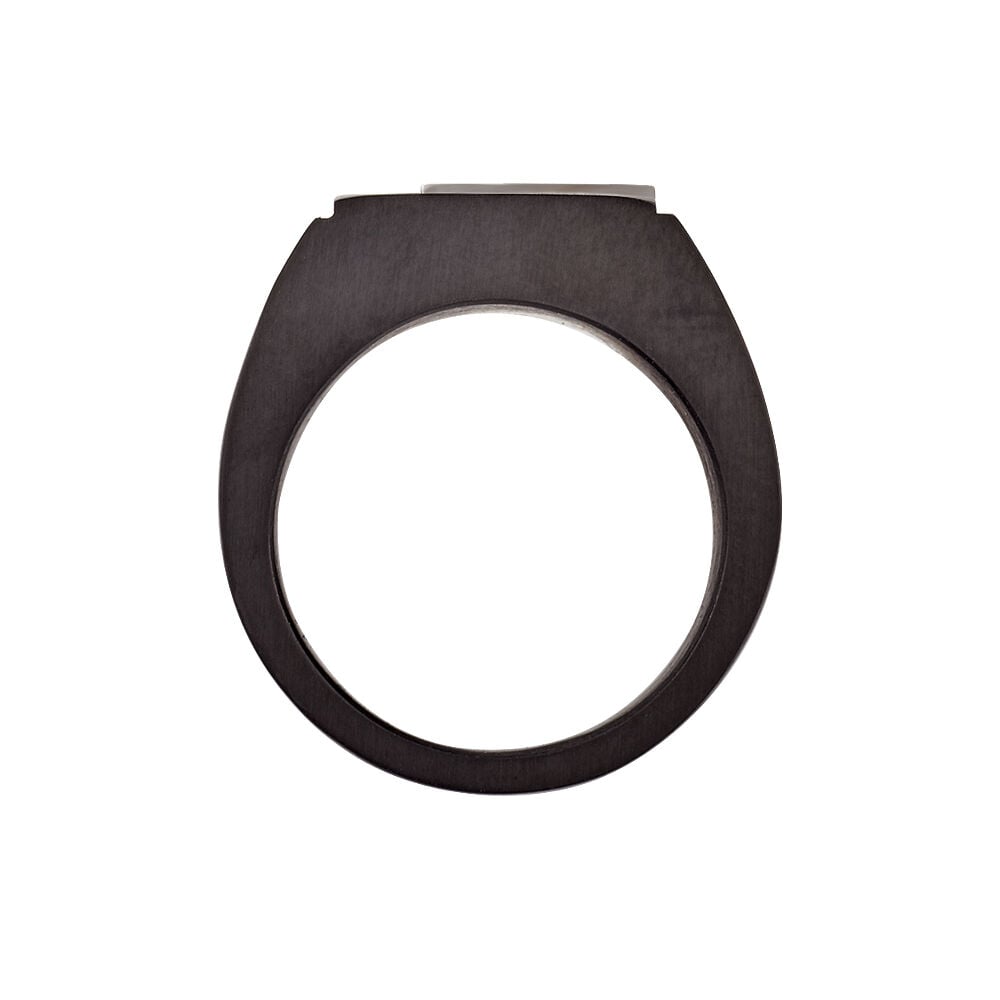 Chevalière Meghan Acier Noir Diamant - Bijoux fantaisie Homme | Marc Orian