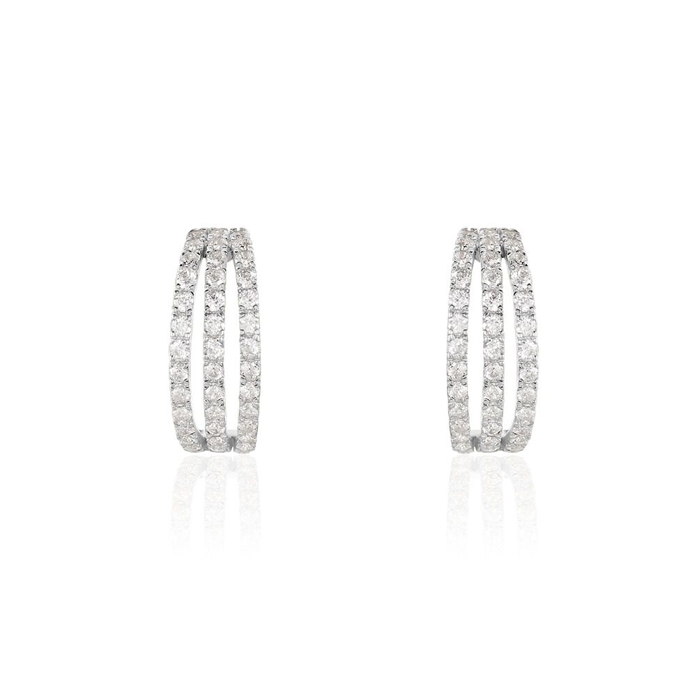 Créoles Oiva Or Blanc Oxyde De Zirconium - Créoles Femme | Marc Orian
