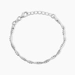 Bracelet Cathel Argent Blanc - Bracelets Anneaux Entrelaces Femme | Marc Orian