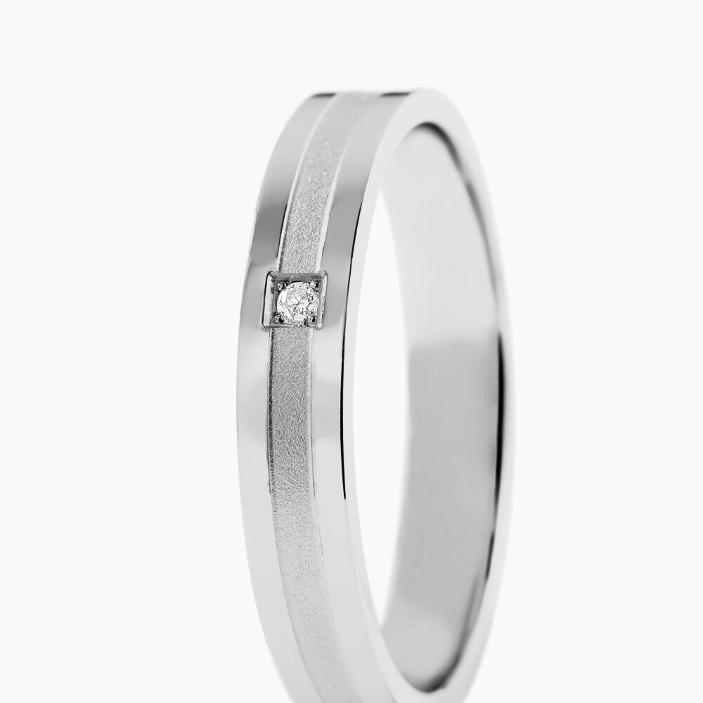 Alliance Juni Or Blanc Diamant - Alliances duo Unisex | Marc Orian