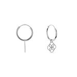 Creoles Elvyn Argent Blanc - Boucles d'oreilles pampille Femme | Marc Orian