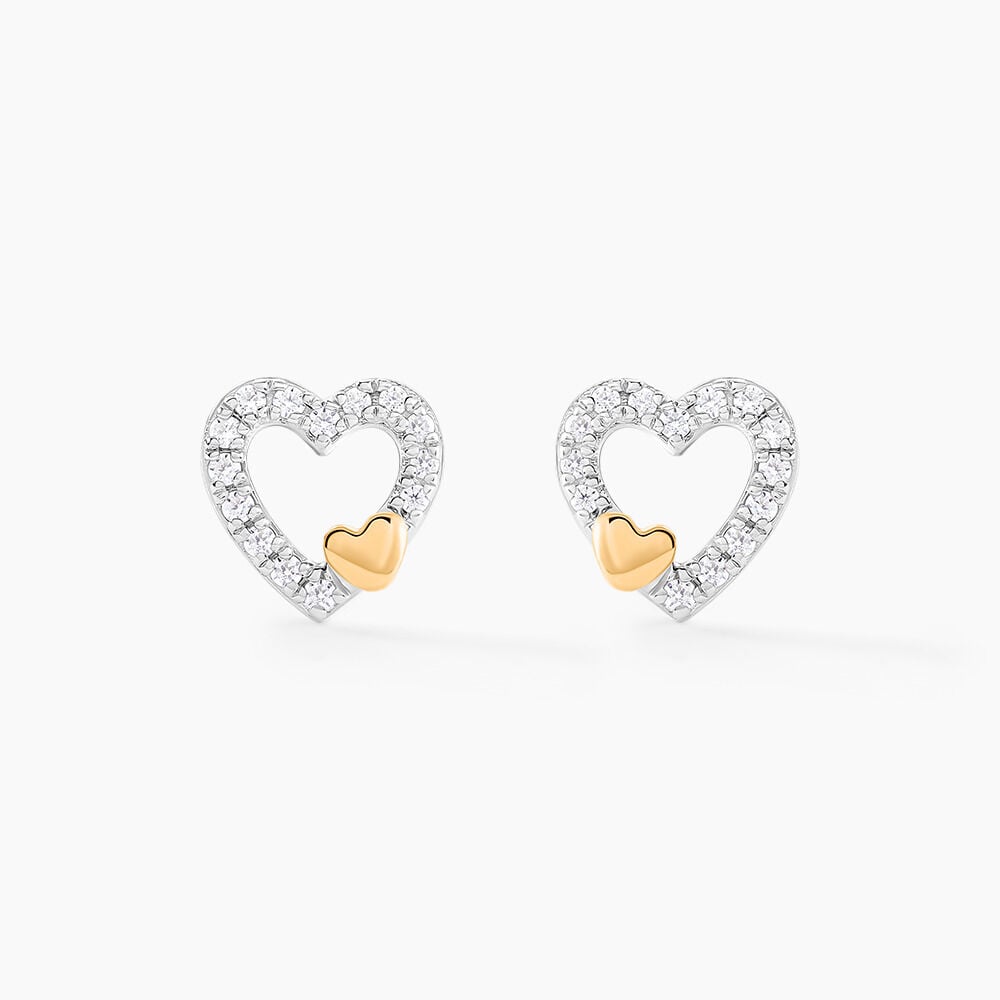 Boucles D'oreilles Puces Sorya Or Jaune Argent Blanc - Puces Femme | Marc Orian
