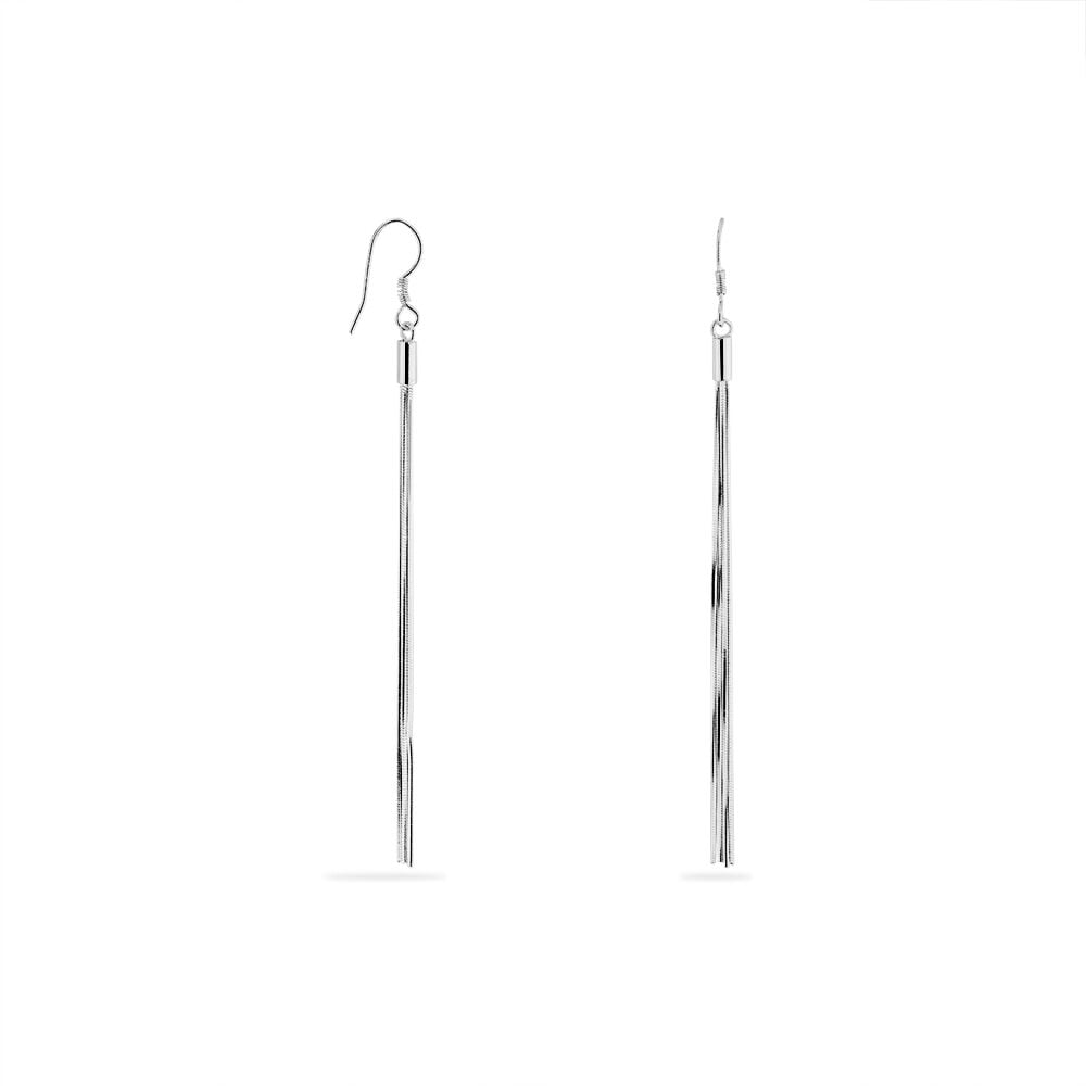 Boucles D'oreilles Pendantes Yaka Argent Blanc - Pendantes Femme | Marc Orian