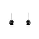 Boucles D'oreilles Pendantes Nina Cera Argent  Strass Et C&eacute;ramique - Pendantes Femme | Marc Orian