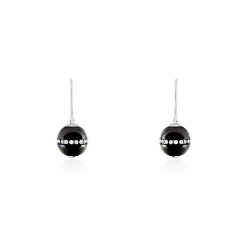 Boucles D'oreilles Pendantes Nina Cera Argent  Strass Et C&eacute;ramique - Pendantes Femme | Marc Orian