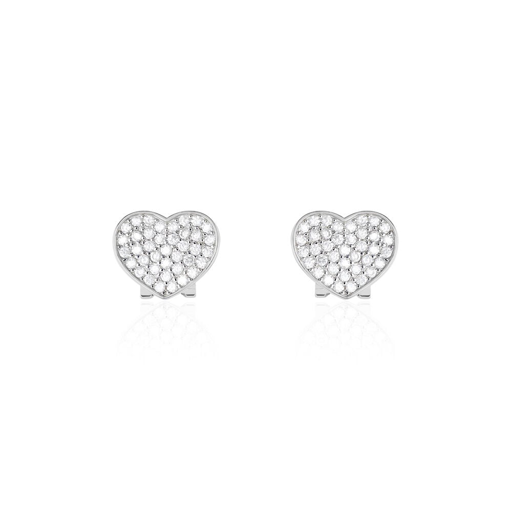 Boucles D'oreilles Puces Darwin Argent Blanc Oxyde - Puces Femme | Marc Orian