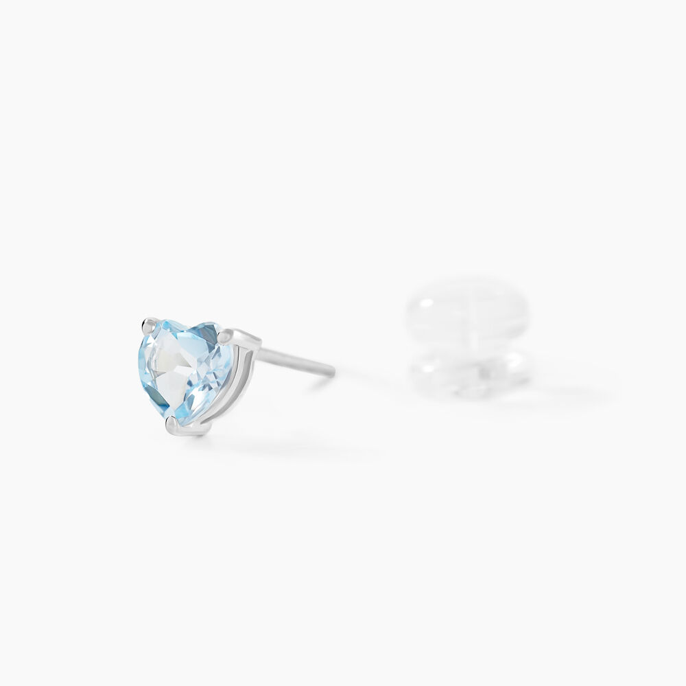 Boucles D'oreilles Puces Salona Or Blanc Topaze - Puces Femme | Marc Orian