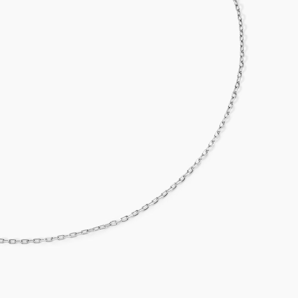 Cha&icirc;ne Claudine Maille For&ccedil;at Argent Blanc - Colliers ras du cou Femme | Marc Orian