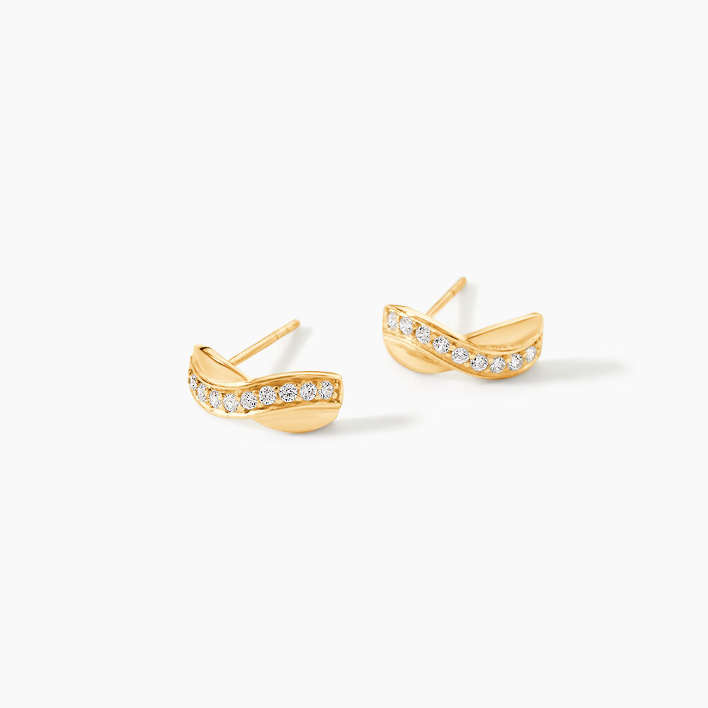 Boucles D'oreilles Izefia Rondes Or Jaune Oxyde De Zirconium - Cr&eacute;oles Femme | Marc Orian