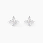 Boucles D'oreilles Puces Winter Flower Or Blanc Oxyde De Zirconium - Puces Femme | Marc Orian