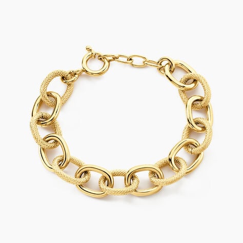 Bracelet Aelia Maille Alternee Acier Jaune - Bracelets chaînes Femme | Marc Orian