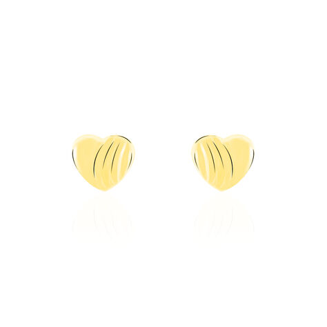 Boucles D'oreilles Puces Anne-maudae Cœurs Or Jaune - Puces Femme | Marc Orian