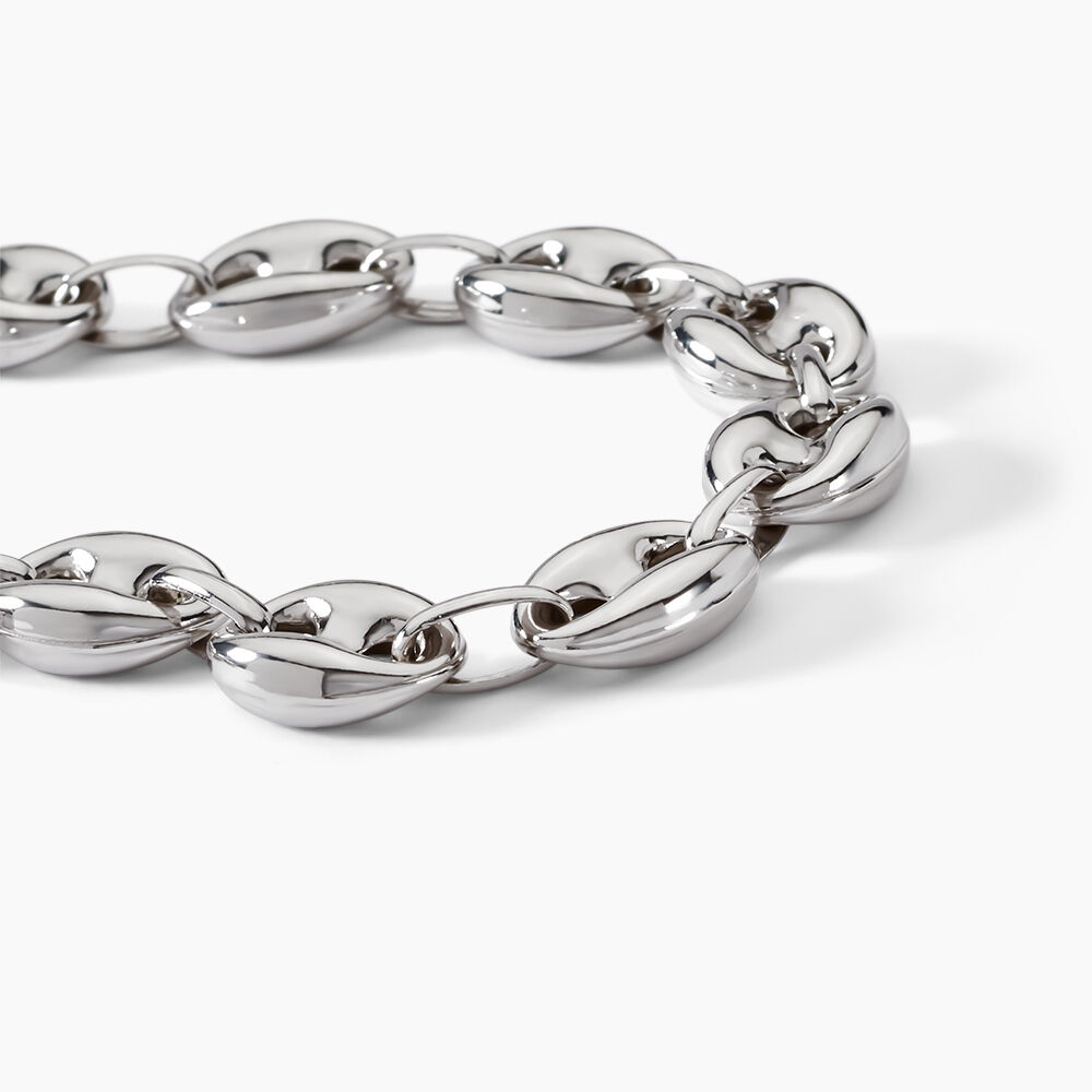 Bracelet Carrus Maille Grain De Cafe Argent Blanc - Bracelets mailles Homme | Marc Orian