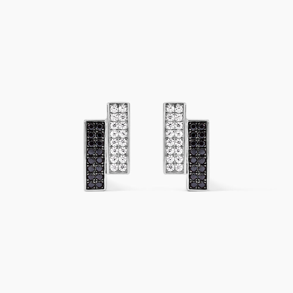 Boucles D'oreilles Puces Ouarida Argent Blanc Oxyde De Zirconium - Puces Femme | Marc Orian
