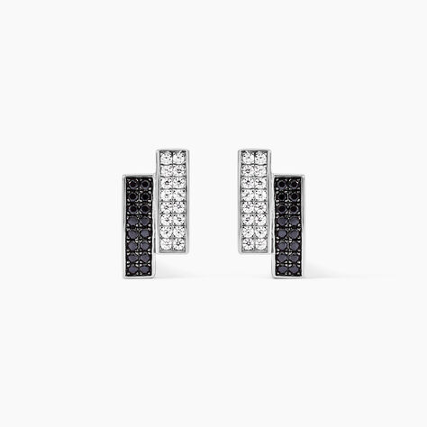 Boucles D'oreilles Puces Ouarida Argent Blanc Oxyde De Zirconium - Puces Femme | Marc Orian