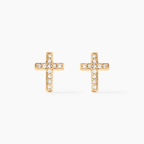 Boucles D'oreilles Puces Fatos Plaqu&eacute; Or Oxydes De Zirconium - Puces Femme | Marc Orian