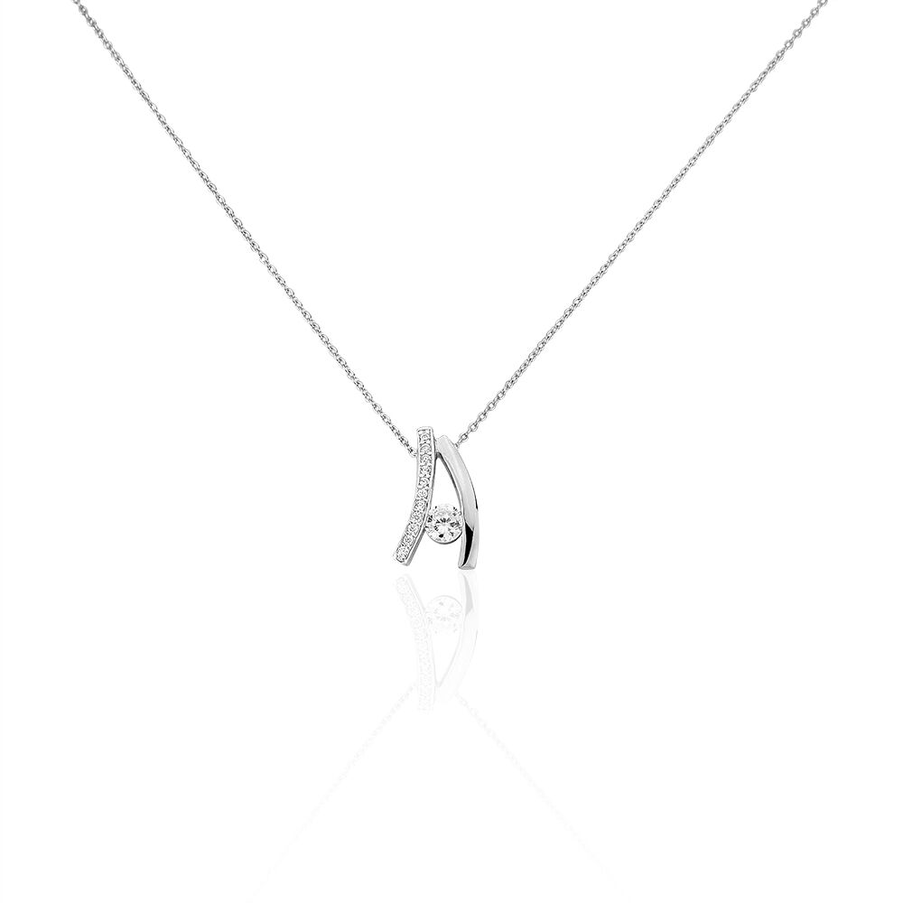 Collier Aliyah Argent Blanc Oxyde De Zirconium - Colliers solitaires Femme | Marc Orian