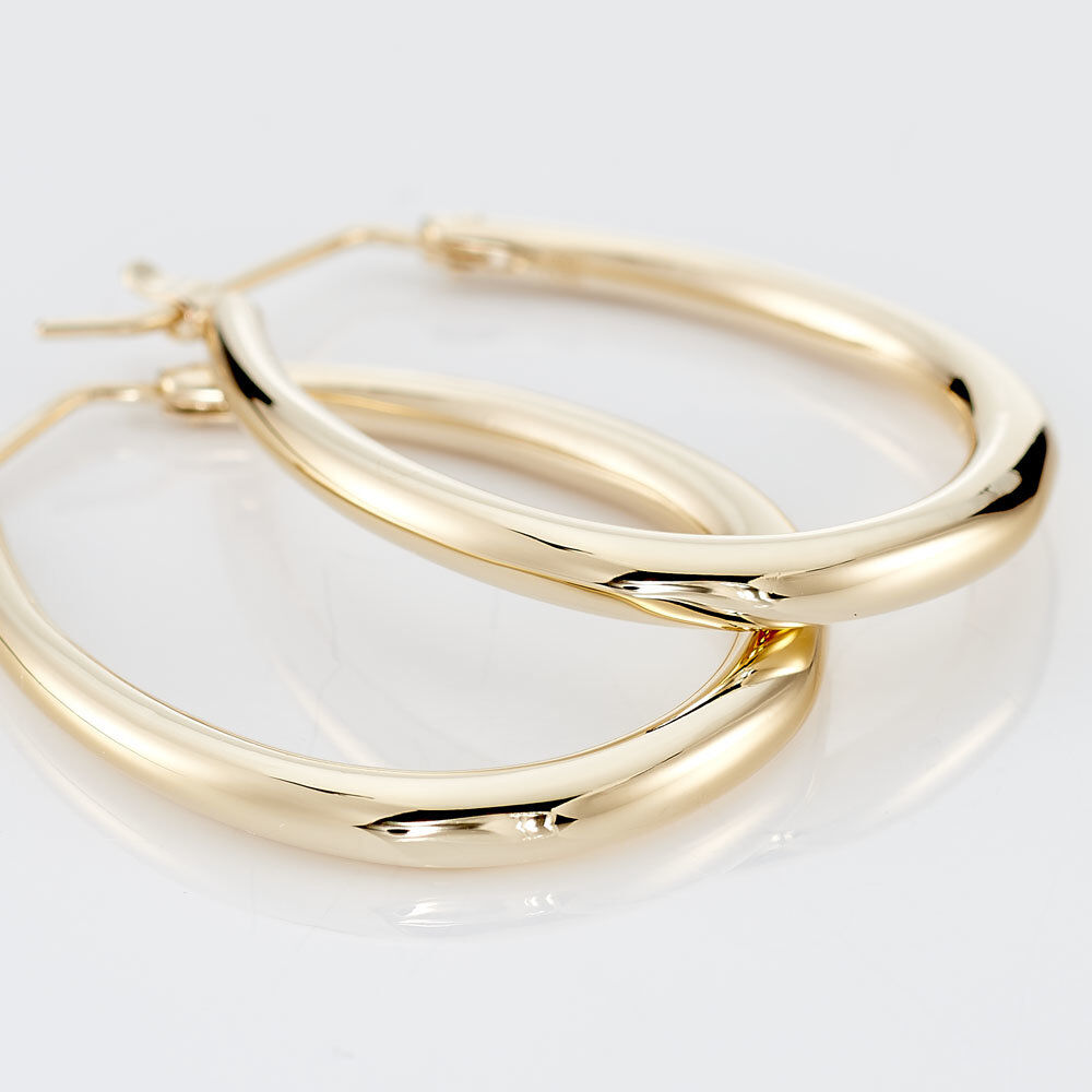 Cr&eacute;oles Olivia Ovale Plaqu&eacute; Or Jaune - Cr&eacute;oles Femme | Marc Orian