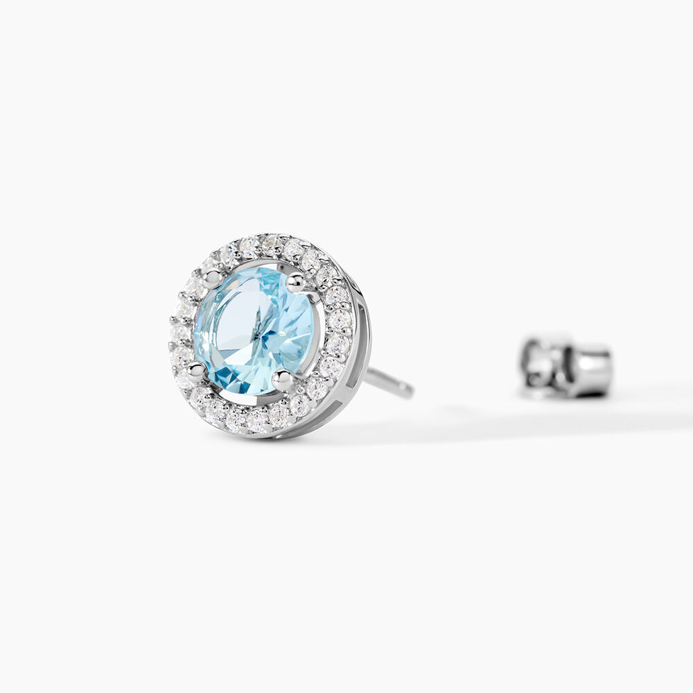Boucles D'oreilles Puces Rio Argent Blanc Oxyde - Puces Femme | Marc Orian