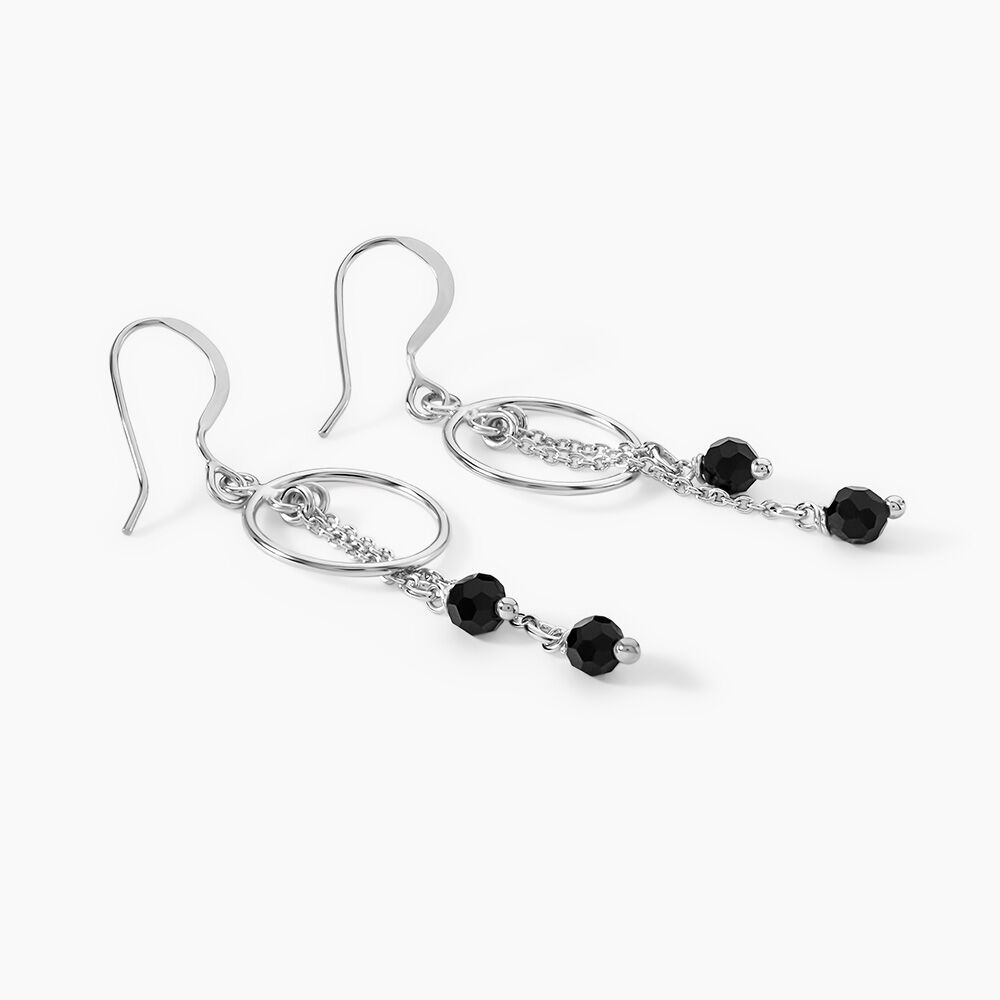 Boucles D'oreilles Pendantes Tamar Argent Blanc Pierre De Synthese - Pendantes Femme | Marc Orian