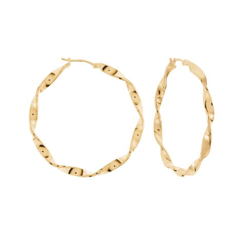 Cr&eacute;oles Lenna Torsad&eacute;e Plaqu&eacute; Or Jaune - Cr&eacute;oles Femme | Marc Orian