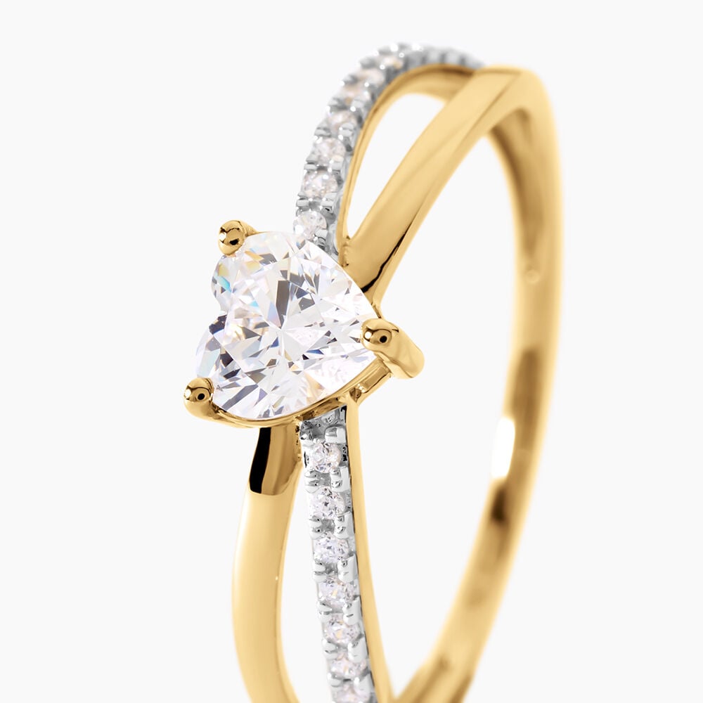 Bague Lonan Argent Dor&eacute; A L'Or 750/1000 Oxyde De Zirconium - Solitaires Femme | Marc Orian