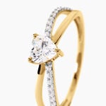 Bague Lonan Argent Dor&eacute; A L'Or 750/1000 Oxyde De Zirconium - Solitaires Femme | Marc Orian
