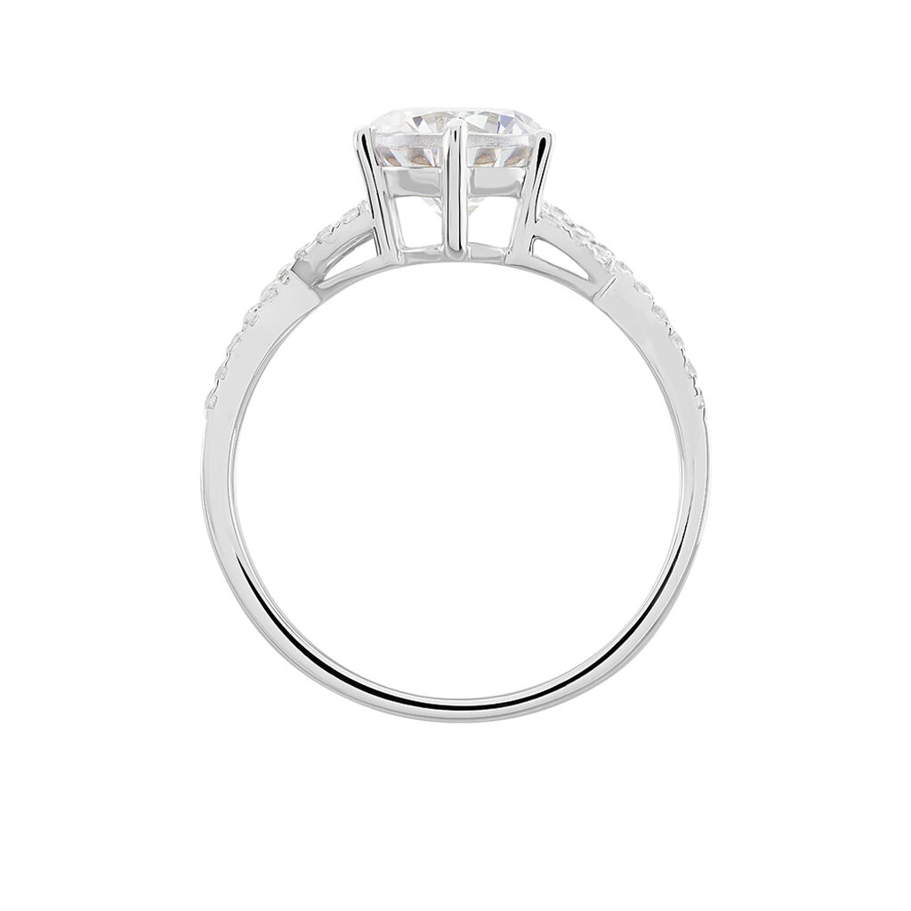 Bague Solitaire Alassane Or Blanc Oxyde De Zirconium - Bagues Solitaire Femme | Marc Orian