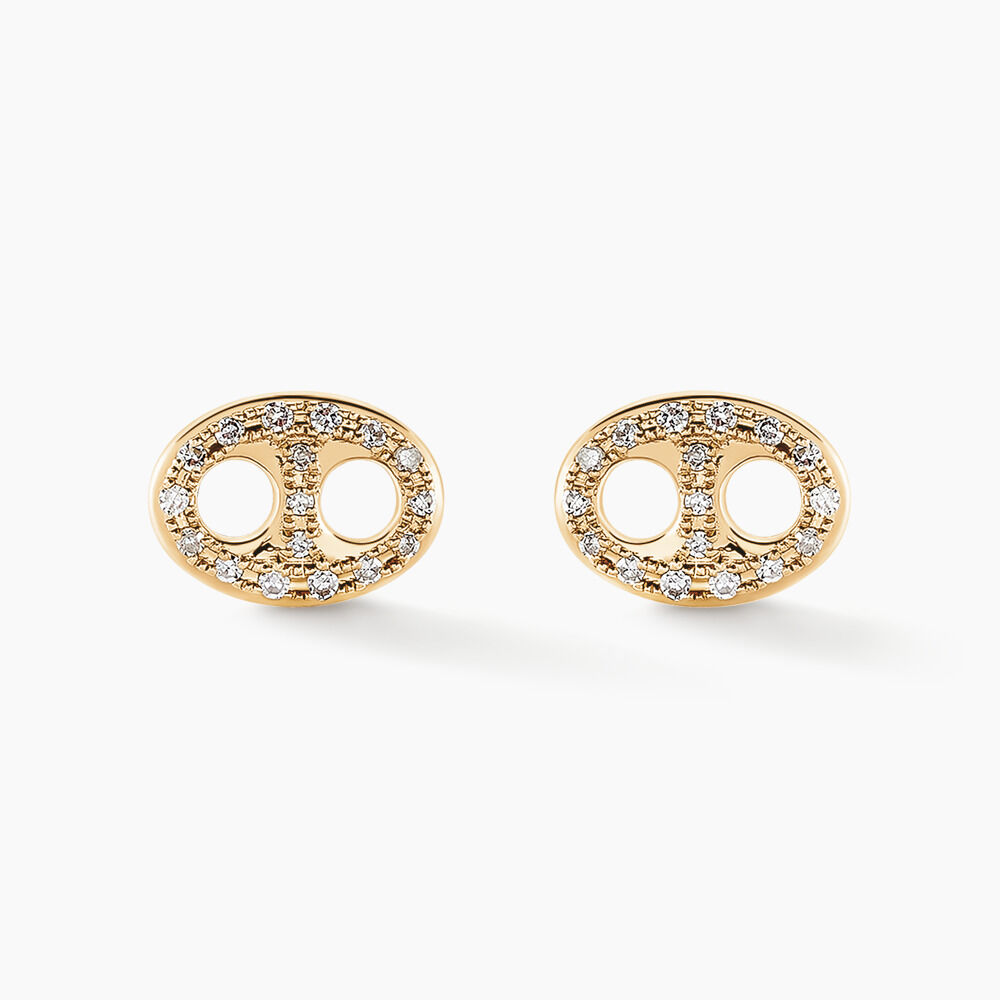 Boucles D'oreilles Puces Antun Or Jaune Diamant -  Femme | Marc Orian
