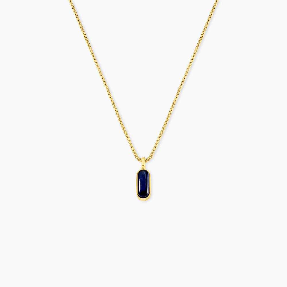 Collier Dannie Acier Jaune Sodalite - Colliers avec pierres Femme | Marc Orian