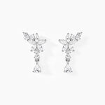 Boucles D'oreilles Pendantes Bertha Argent Blanc Oxyde De Zirconium - Pendantes Femme | Marc Orian