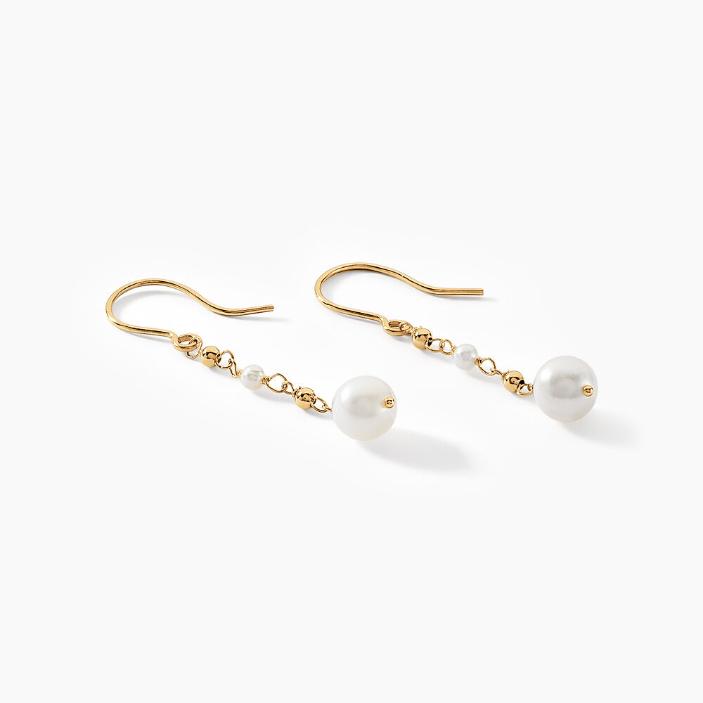 Boucles D'oreilles Pendantes Bindy Or Jaune Perle De Culture - Pendantes Femme | Marc Orian