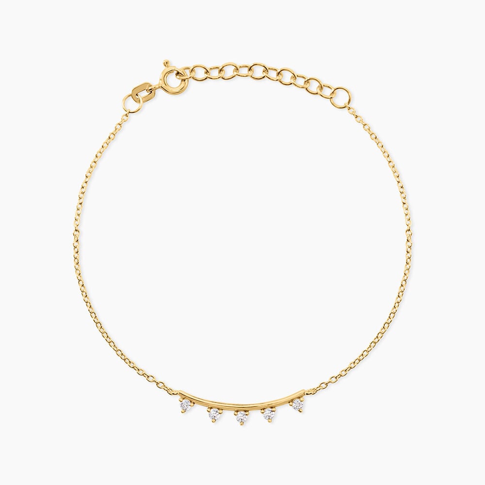 Bracelet Olympe Argent Dor&eacute; A L'Or 750/1000 Oxyde De Zirconium - Bracelets cha&icirc;nes Femme | Marc Orian
