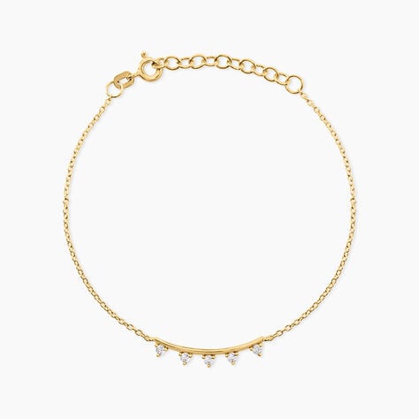 Bracelet Olympe Argent Dor&eacute; A L'Or 750/1000 Oxyde De Zirconium - Bracelets cha&icirc;nes Femme | Marc Orian
