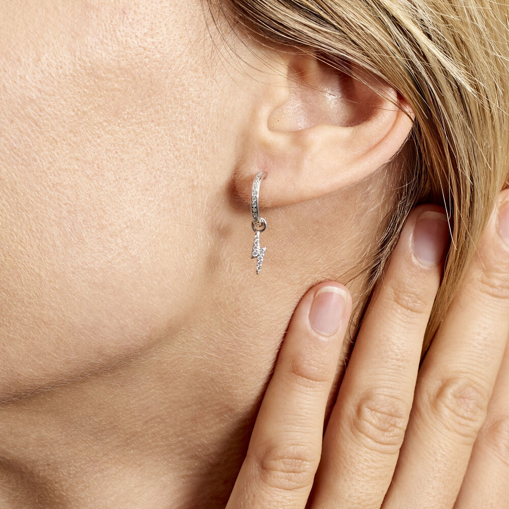 Créole Unitaire Ancelin Rondes Argent Blanc Oxyde De Zirconium - Piercings d'oreilles Femme | Marc Orian