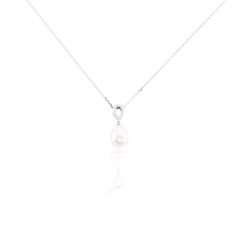 Collier Or Blanc Jessamyn Perles De Culture Oxyde - Colliers avec pierres Femme | Marc Orian