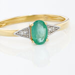 Bague Solitaire Ludmilla Or Jaune Emeraude Et Diamant - Bagues vintage Femme | Marc Orian
