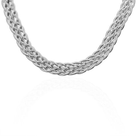 1 collier de fine chaine maille tressée acier inoxydable 50.5 cm