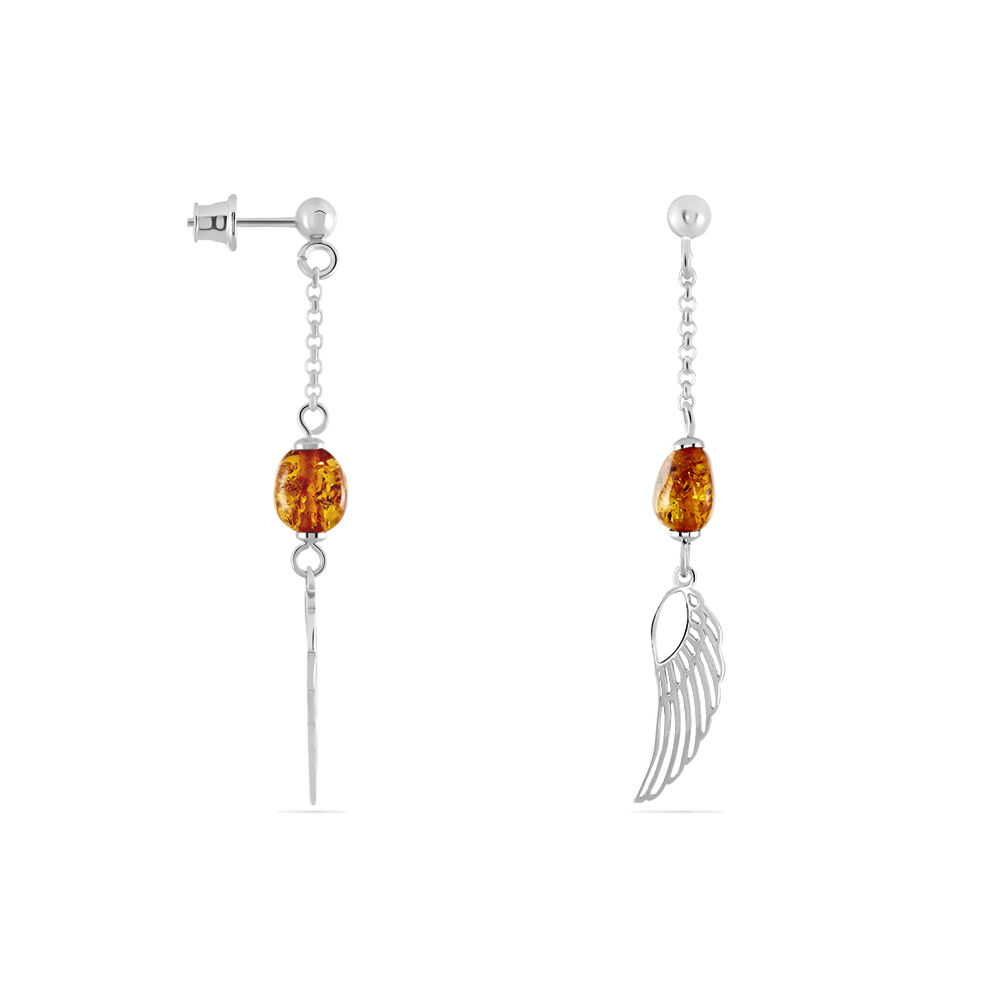 Boucles D'oreilles Argent Blanc Aglaee Ambre - Pendantes Femme | Marc Orian