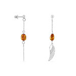Boucles D'oreilles Argent Blanc Aglaee Ambre - Pendantes Femme | Marc Orian