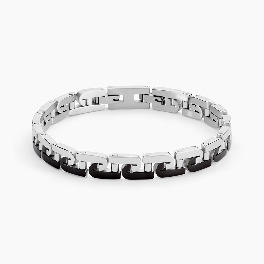 Bracelet Jourdan Wild Acier Blanc Et Noir - Bracelets cha&icirc;nes Homme | Marc Orian