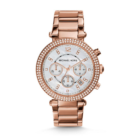 Montre Michael Kors Parker Chrono Doré Rose - Montres étanches Femme | Marc Orian