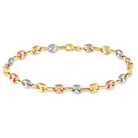 Bracelet Dami Maille Grain De Cafe Or Tricolore - Bracelets mailles Homme | Marc Orian