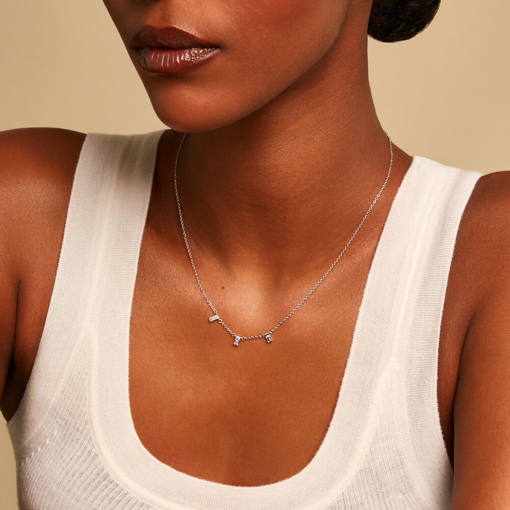 Collier Dion Argent Blanc Oxyde De Zirconium - Colliers avec pierres Femme | Marc Orian