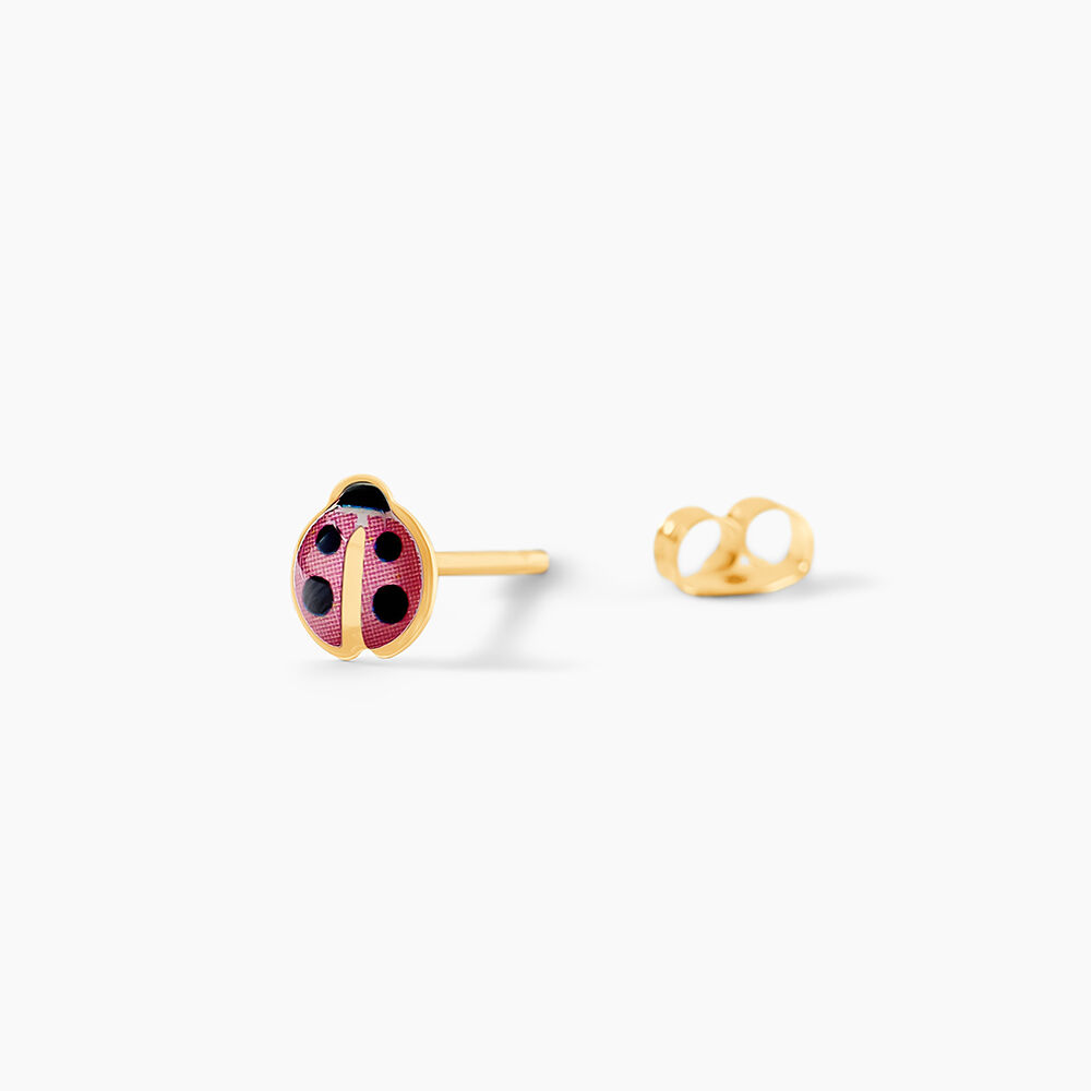 Boucles D'oreilles Puces Helidie Coccinelle Or Jaune - Puces Enfant | Marc Orian