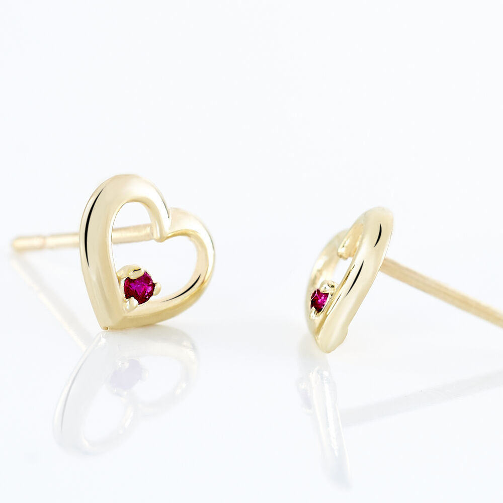Boucles D'oreilles Puces Martella Or Jaune Rubis -  Femme | Marc Orian