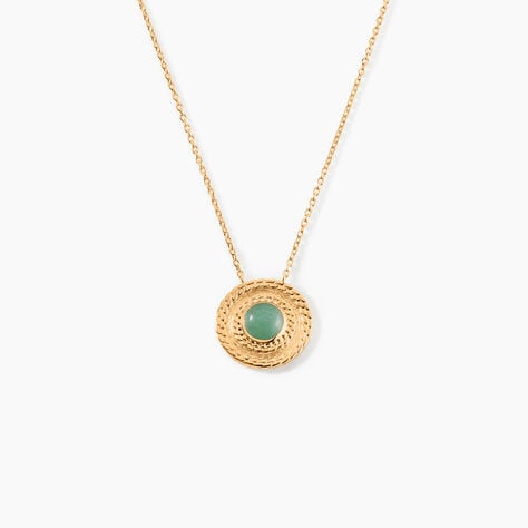 Collier Plaqu&eacute; Or Jaune Marcia Aventurine - Colliers avec pierres Femme | Marc Orian