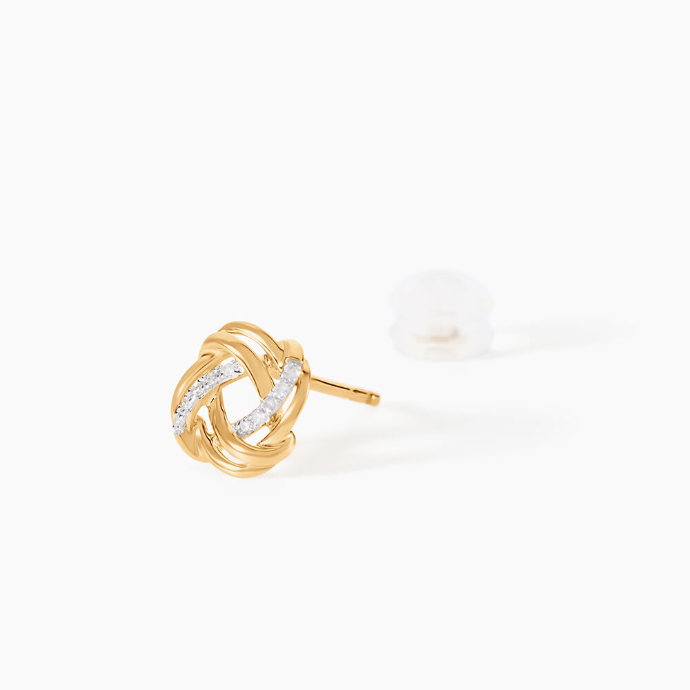 Boucles D'Oreilles Puces Otieno Or Jaune Diamant - Puces Femme | Marc Orian