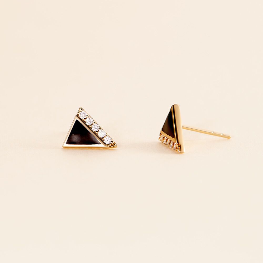 Boucles D'oreilles Puces Seymour Or Jaune Oxyde De Zirconium - Puces Femme | Marc Orian