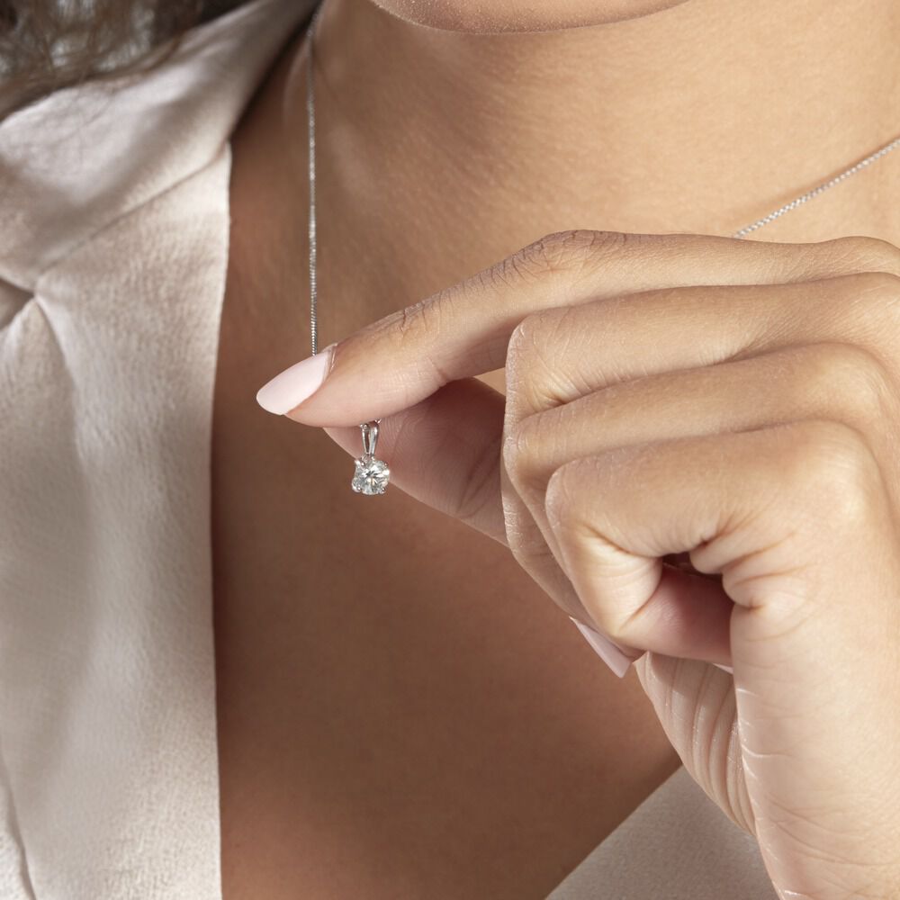 Collier Aphrodite Or Blanc Diamant Synthetique - Colliers avec pierres Femme | Marc Orian